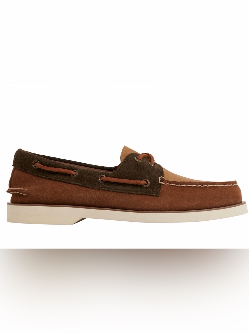 Sperry Two-Tone Brown & Tan Suede Boat Shoes Size 13 - Picture 2 of 16